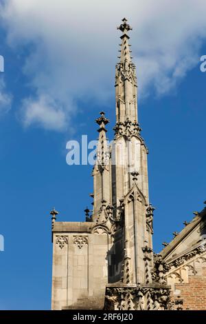 Cathédrale d'Ulm, détail sur le côté ouest, cathédrale notre-Dame à Ulm, style architectural gothique, bâtiment sacré, église protestante, Ulm Banque D'Images