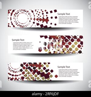 Trois modèles d'en-tête abstraite Illustration de Vecteur