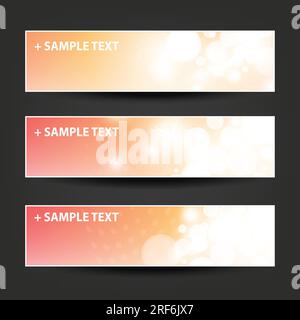 Ensemble d'en-têtes abstraits colorés horizontaux ou bannières pour les vacances et les publicités, Noël, dessins du nouvel an Illustration de Vecteur