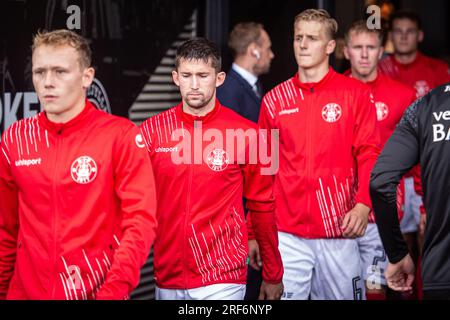 Herning, Danemark. 30 juillet 2023. Mark Brink de Silkeborg SI vu lors du match 3F Superliga entre le FC Midtjylland et Silkeborg IF au MCH Arena à Herning. (Crédit photo : Gonzales photo - Morten Kjaer). Banque D'Images