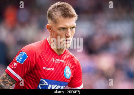 Herning, Danemark. 30 juillet 2023. Oliver sonne (5) de Silkeborg IF vu lors du 3F Superliga match entre le FC Midtjylland et Silkeborg IF au MCH Arena de Herning. (Crédit photo : Gonzales photo - Morten Kjaer). Banque D'Images