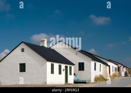 Maisons de pêcheurs, maison de pêcheurs, Stenbjerg, Jutland, Danemark Banque D'Images