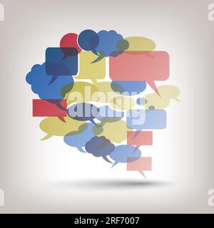 Big Speech Bubble fabriqué à partir de petites bulles colorées Illustration de Vecteur