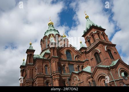 Grec orthodoxe Uspenski Cathedra Helsinki, Finlande Banque D'Images