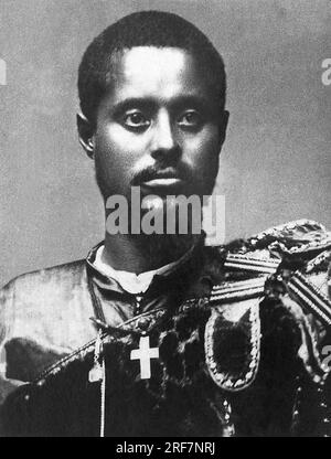 Ras Makonnen (Mekonnen Welde Mikael) (Abba Qagnew) (1852-1906)), Ras d'Abyssinie (ethiopien) commandant en chef de l'armee ethiopienne, vice-roi du Harar en 1887. Banque D'Images