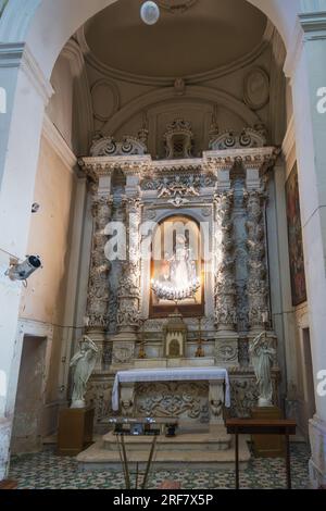 Via Giuseppe Libertini rue, Église de Sant'Anna, intérieur, Lecce, Pouilles, Italie, Europe Banque D'Images