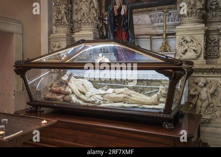 Via Giuseppe Libertini rue, Église de Sant'Anna, intérieur, Lecce, Pouilles, Italie, Europe Banque D'Images