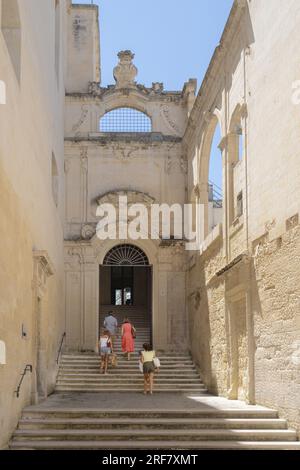 Via Giuseppe Libertini rue, Église de Sant'Anna, intérieur, Lecce, Pouilles, Italie, Europe Banque D'Images