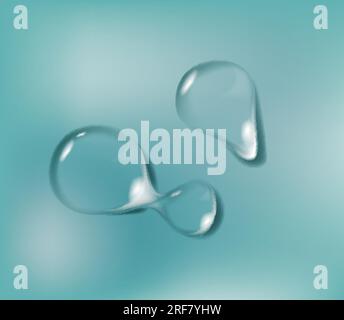 Jeu de gouttes d'eau transparentes réalistes. Illustration de Vecteur