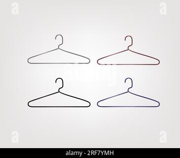 Ensemble icône de cintre. Cintre métallique. Illustration de Vecteur