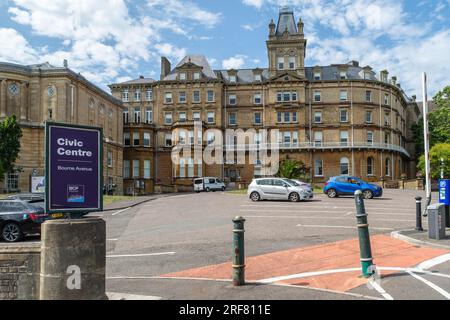 Bournemouth, Royaume-Uni - 18 juillet 2023 : le Centre civique du Conseil BCP. Banque D'Images