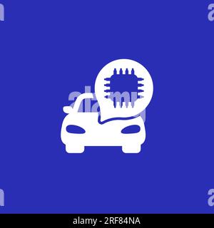 microchip et icône de voiture, vecteur Illustration de Vecteur