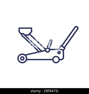 icône de cric de voiture hydraulique, vecteur de ligne Illustration de Vecteur