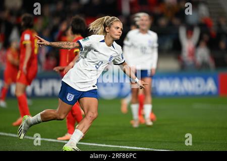 Adélaïde, Australie. 1 août 2023. Rachel Daly Celerbates, anglaise, a marqué lors du match du groupe D entre la Chine et l'Angleterre lors de la coupe du monde féminine de la FIFA 2023 à Adélaïde, Australie, le 1 août 2023. Crédit : Mao Siqian/Xinhua/Alamy Live News Banque D'Images