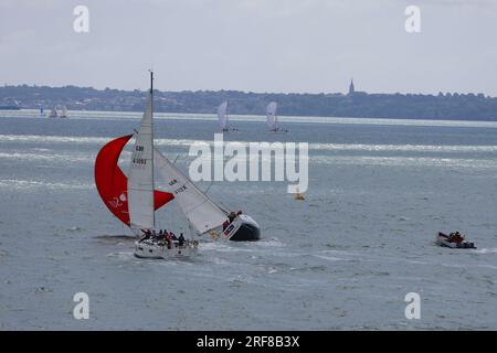 Cowes, IOW, Royaume-Uni. 01 août 2023. Cowes week. Photographe : Paul Lawrenson, crédit photo : PAL News/Alamy Live News Banque D'Images