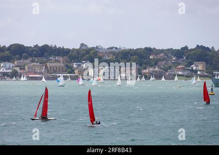 Cowes, IOW, Royaume-Uni. 01 août 2023. Cowes week. Photographe : Paul Lawrenson, crédit photo : PAL News/Alamy Live News Banque D'Images