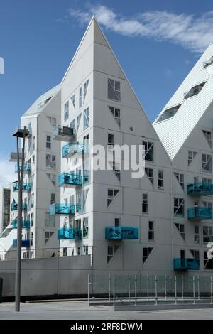 Les maisons Iceberg, Aarhus docklands, Danemark. Banque D'Images