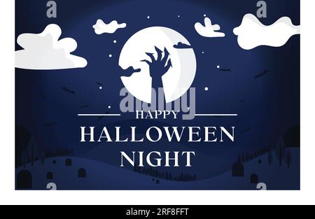 Halloween Night Template design approprié pour la carte de voeux, la carte d'invitation, et beaucoup de but Illustration de Vecteur