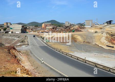 Mines Riotinto. Cerro Colorado est une mine à ciel ouvert, technique d'extraction de minéraux à ciel ouvert. Riotinto est un gisement minéral de chalcopyrite et Banque D'Images