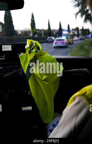 Le service d’urgence SMUR intervient dans toute la région 24 heures sur 24, 7 jours sur 7. Banque D'Images