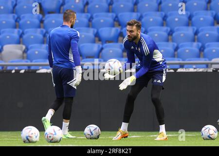 Astana, Kazahstan. 01 août 2023. Ivan Nevistic de GNK Dinamo est vu pendant la séance d'entraînement avant UEFA Champions League, deuxième tour de qualification, match de 2e étape entre Astana et Dinamo Zagreb à Astana Arena à Astana, Kazakhstan, le 1 août 2023. Photo : Goran Stanzl/PIXSELL crédit : Pixsell/Alamy Live News Banque D'Images