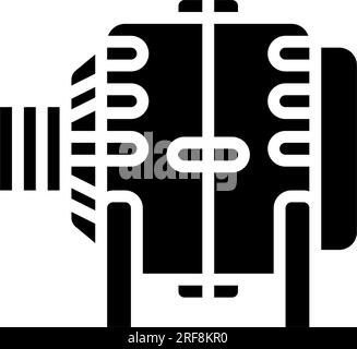 illustration vectorielle d'icône de glyphe d'ingénieur électricien de générateur ca Illustration de Vecteur