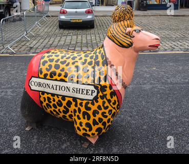 Célébration du « Yorkshire Day » dans le centre-ville de Skipton le 1 août 2023. Banque D'Images