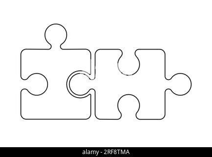 Puzzles jeu de puzzle d'art de ligne continue. Métaphore de la résolution de problèmes, de la solution et de la stratégie. Illustration de Vecteur