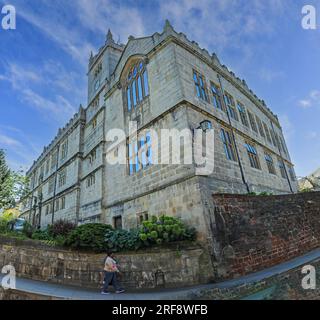 La bibliothèque de Shrewsbury est logée dans un bâtiment classé Grade I, anciennement la maison de la Shrewsbury School, Shrewsbury, Shropshire, Angleterre, Royaume-Uni Banque D'Images