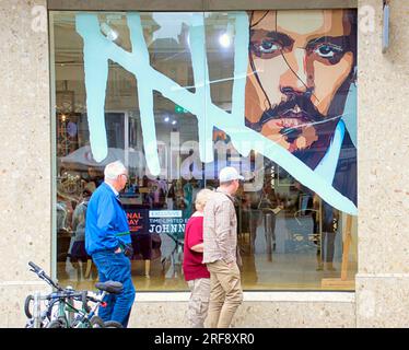 johnny depp art print pour la collection de fenêtre de galerie de vente appelée 5 five queen street glasgow castle fine art store Banque D'Images