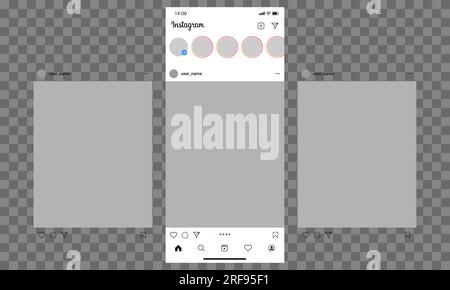 Modèle de publication Instagram sur les médias sociaux. Poste carrousel. Illustration vectorielle isolée sur fond transparent Illustration de Vecteur