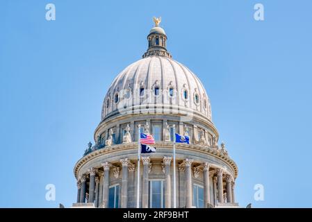 Dôme du Capitole de l'État de l'Idaho dans la capitale du centre-ville de Boise, Idaho Banque D'Images