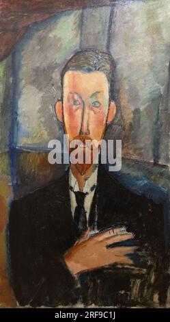 Tableau d'Amedeo Modigliani ; Paul Alexandre devant une fenêtre, 1913. Portraitiste italien, 1884-1920. Portrait de Modigliani. Banque D'Images