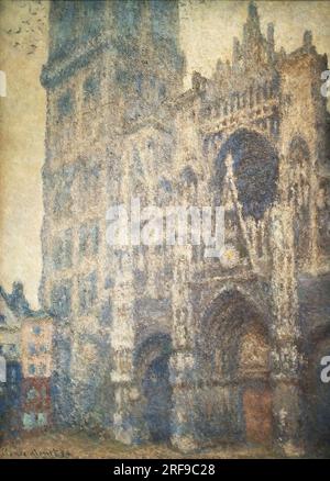 Peinture de Claude Monet, façade de la cathédrale de Rouen et entrée dans Bad Weather, 1892 ; peintre impressionniste français du 19e siècle. Banque D'Images