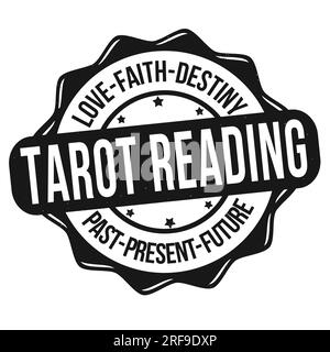 Tarot lecture grunge timbre en caoutchouc sur fond blanc, illustration vectorielle Illustration de Vecteur
