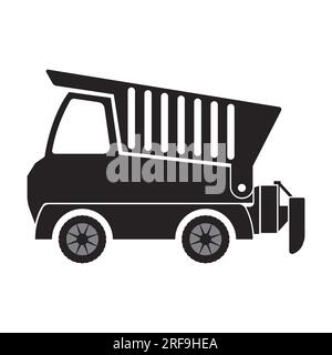 Logo d'illustration vectorielle d'icône de camion de terrassement Banque D'Images