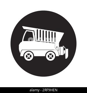 Logo d'illustration vectorielle d'icône de camion de terrassement Banque D'Images