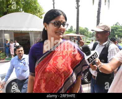 New Delhi, Inde. 01 août 2023. NEW DELHI, INDE - AOÛT 1 : le ministre d'État de l'Union, Anupriya Patel, a rendu visite au Parliament House Complex lors de la session de la mousson, à New Delhi, en Inde, le mardi 01 août 2023, (Photo Sonu Mehta/Hindustan Times/Sipa USA) crédit : SIPA USA/Alamy Live News Banque D'Images