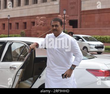 New Delhi, Inde. 01 août 2023. NEW DELHI, INDE - AOÛT 1 : membre du PCN de Rajya Sabha Praful Patel au Parliament House Complex lors de la session de la mousson, à New Delhi, en Inde, le mardi 01 août 2023, (Photo Sonu Mehta/Hindustan Times/Sipa USA) crédit : SIPA USA/Alamy Live News Banque D'Images