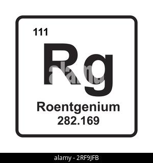 Modèle de symbole d'illustration vectorielle d'icône chimique Roentgenium Banque D'Images