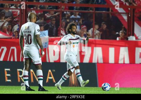 Buenos Aires, Argentine. 1 août 2023. Marcelo de Flumiense lors d'un match de tour de 16e pour Libertadores Cup au Diego A. Maradona Stadium ( crédit : Néstor J. Beremblum/Alamy Live News Banque D'Images