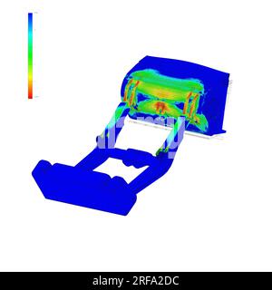 Analyse FEM, analyse par méthode par éléments finis, de l'assemblage mécanique, test de contrainte Banque D'Images