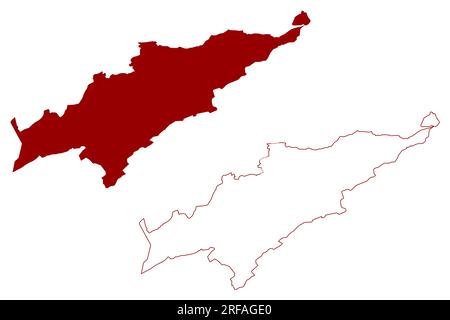 District du Jura Bernois (Suisse, Confédération suisse, canton de Berne ou Berne) carte illustration vectorielle, croquis Verwaltungskreis Bernese Ju Illustration de Vecteur