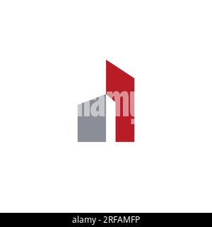 Conception de logo de bâtiment de lettre D. Logo de la ville Illustration de Vecteur