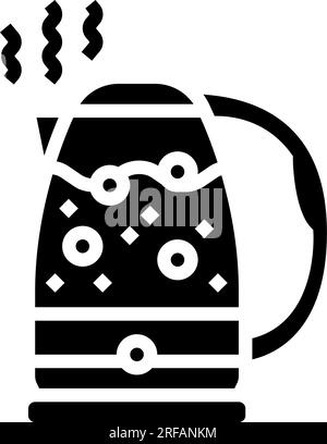 illustration vectorielle d'icône de glyphe de bouilloire de thé chaud Illustration de Vecteur