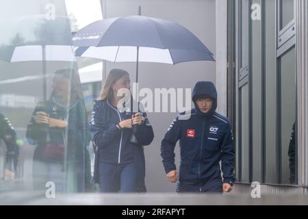 Spa, Belgique. 27 juillet 2023. SPA, BELGIQUE - JUILLET 27 : Yuki Tsunoda d'Alpha Tauri et du Japon en avant-première du Grand Prix F1 de Belgique au circuit de Spa-Francorchamps le 27 juillet 2023 à Spa, Belgique. (Photo de Michael Potts/Agence BSR) crédit : Agence BSR/Alamy Live News Banque D'Images