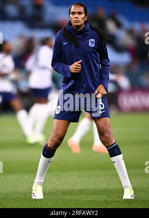 Sydney, Australie. Le 02 août 2023, la française Wendie Renard (C) se réchauffe avant la coupe du monde féminine de la FIFA, Australie et Nouvelle-Zélande 2023 Group F match entre le Panama et la France au Sydney football Stadium le 02 août 2023 à Sydney, Australie. Photo par Izhar Khan Banque D'Images