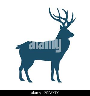 Renne sur fond blanc. Illustration isolée. Banque D'Images