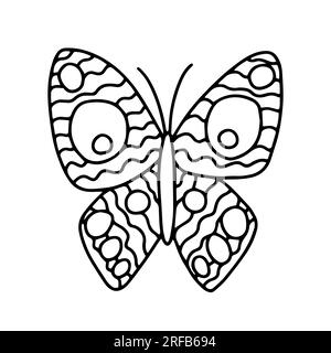 coloriage papillon paon Illustration de Vecteur
