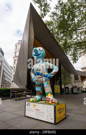 Morph Sculture Trail autour de Londres pour les enfants et les familles 1 août 2023, Aardman amination faite par Nick Park Banque D'Images